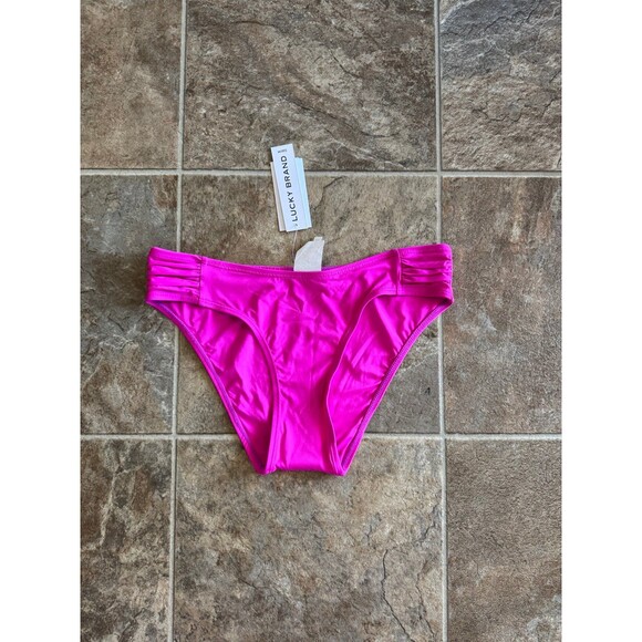 Lucky Brand Solid Ruched Bottom Pink Size Small - Picture 4 of 9